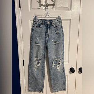 Loose straight high waist &Denim jeans. Size 4.